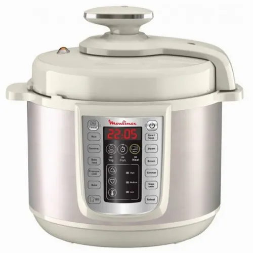 Aparat de gătit multifuncțional sub presiune Moulinex CE505A10, Alb Argintiu