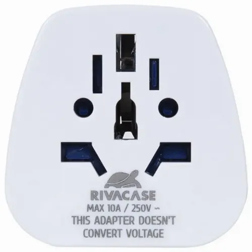Wall Charger Adapter Rivacase PS4100 W00 travel adapter World to EU, White