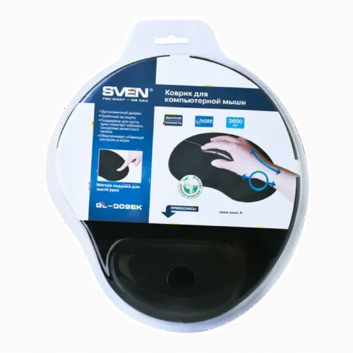 Коврик для мыши SVEN GL-009BK, 250мм x 220мм, Чёрный