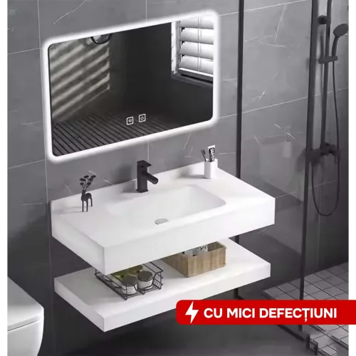 Комплект мебели для ванной комнаты из спеченного камня 1009A (80 см)