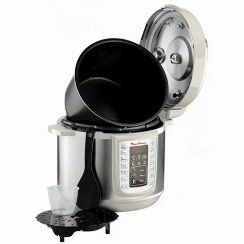 Aparat de gătit multifuncțional sub presiune Moulinex CE505A10, Alb Argintiu