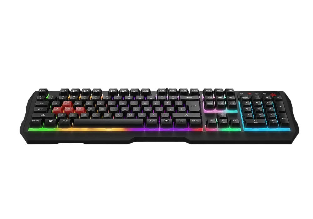 Gaming Keyboard Bloody B135N, Keycap Double-Shot, Splash Resistance, FN Keys, Backlight,  Black,USB