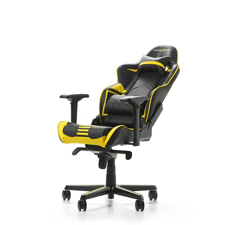 Scaun Gaming DXRacer Racing Pro, PU Piele, Negru/Galben