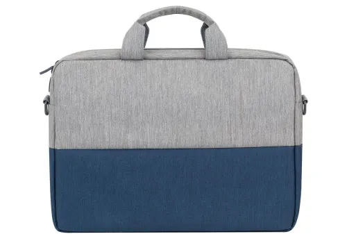 Geantă pentru Laptop RivaCase Prater, 15.6", Poliester, Gri/Albastru închis