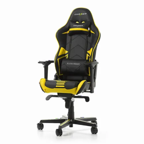 Игровое кресло DXRacer Racing Pro, Искусственная кожа, Чёрный/Жёлтый