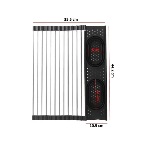 Suport rulant pentru uscare vase (14 tuburi)
