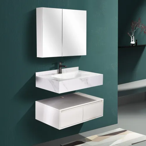Set mobilier baie din piatra sinterizata 1016A (80cm)