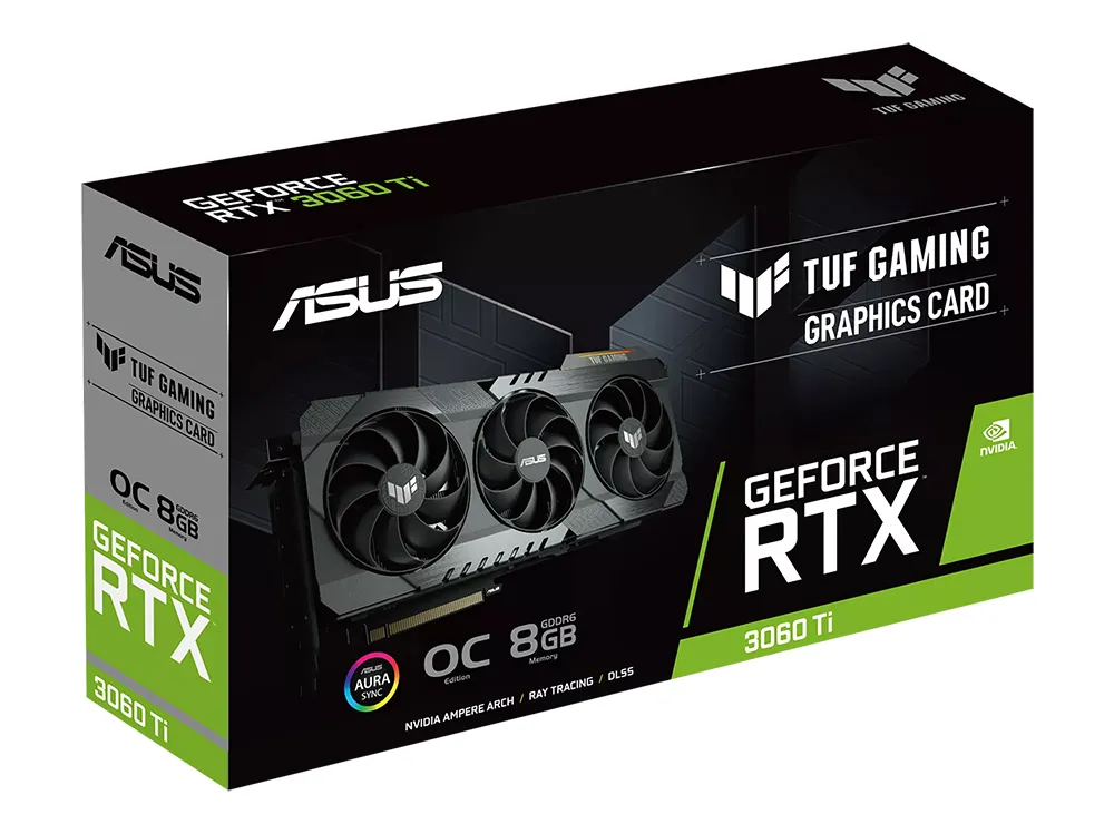 Видеокарта ASUS TUF-RTX3060TI-O8GD6XGAMING,  8GB GDDR6 256бит