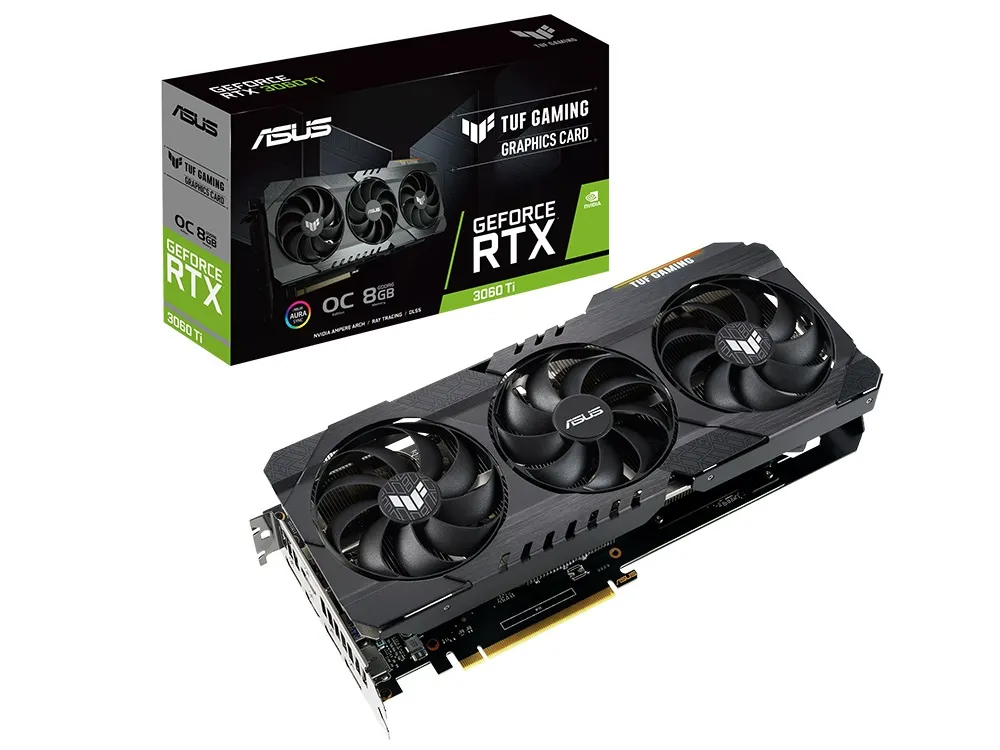 Видеокарта ASUS TUF-RTX3060TI-O8GD6XGAMING,  8GB GDDR6 256бит