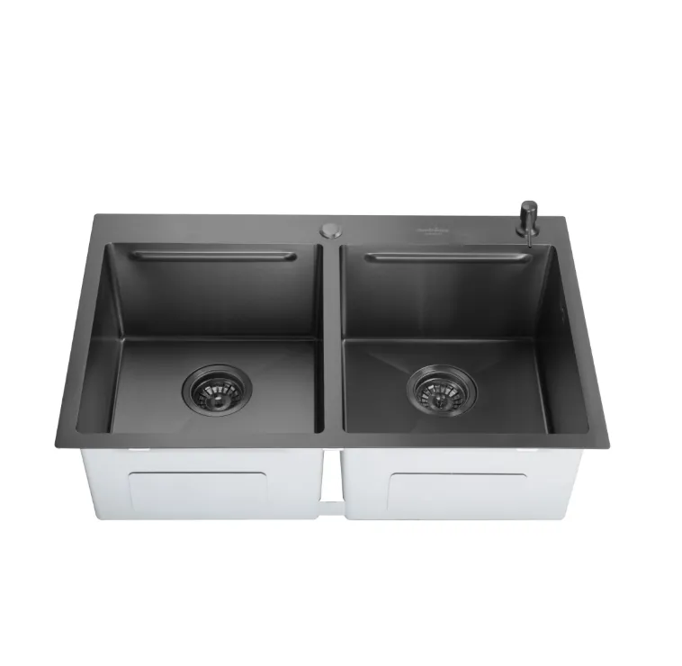 Кухонная мойка handmade SanDonna HD7850 двойная (Чёрный)