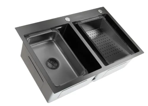 Кухонная мойка handmade SanDonna HD7850 двойная (Чёрный)