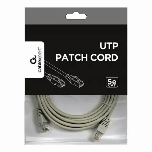 Patch cord Cablexpert PP12-5M, CAT5e UTP, 5m, Gri