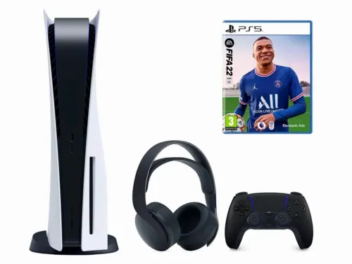 SONY PlayStation 5 + DualSens Black + Fifa 22 + Plus 365, Black