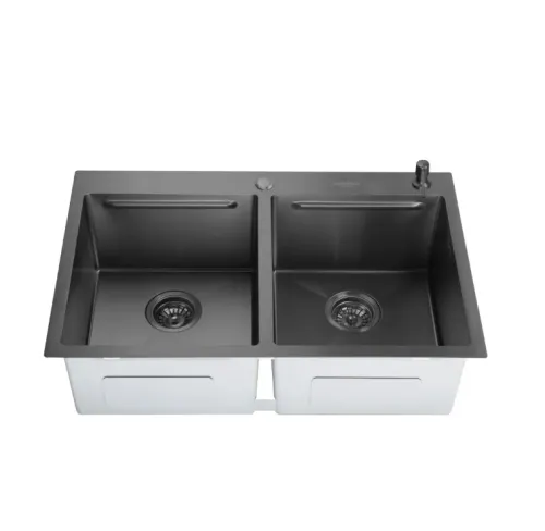 Chiuveta handmade SanDonna HD7850 dubla (Negru)