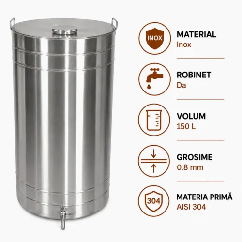 Butoi pentru vin din Inox 150 L