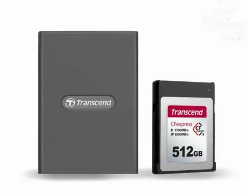 Кардридер Transcend TS-RDE2, USB Type-C, USB Type-A, Серый