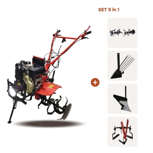 TikTok Motocultor TECHNOWORKER 100DE + Freza + Plug arat + Plug cartofi + Cultivator