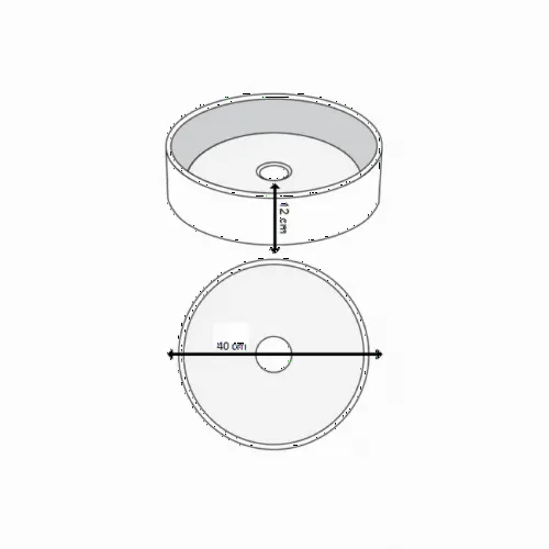 Lavoar din sticla securizata SanDonna Mira Rotund (Transparent-Negru)