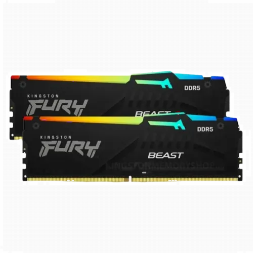 Memorie RAM Kingston FURY Beast RGB, DDR5 SDRAM, 5200 MHz, 64GB, KF552C40BBAK2-64