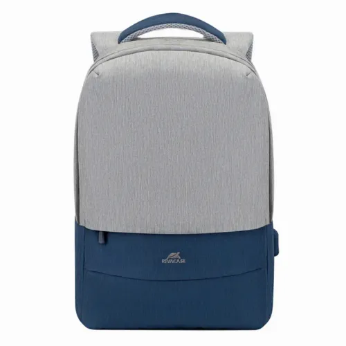 Rucsac pentru Laptop RivaCase Prater, 15.6", Poliester, Gri/Albastru