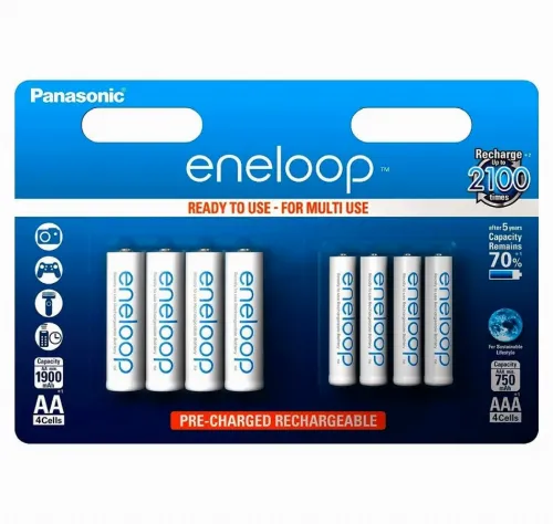 Аккумуляторы Panasonic BK-KJMCDE44E, AA/AAA, 1900 мА·ч, 8 шт.