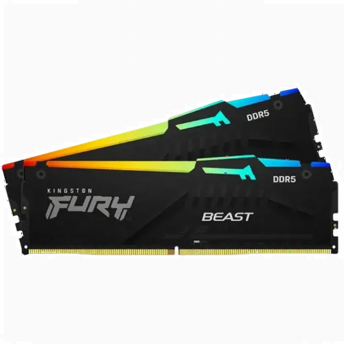 Memorie RAM Kingston FURY Beast RGB, DDR5 SDRAM, 5200 MHz, 64GB, KF552C40BBAK2-64