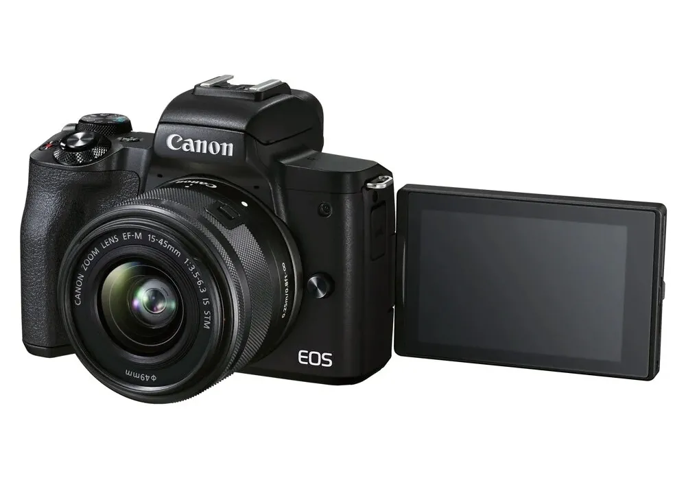 Aparat Foto Mirrorless Canon EOS M50 Mark II + EF-M 15-45 IS + EF-M 55-200 IS, Negru