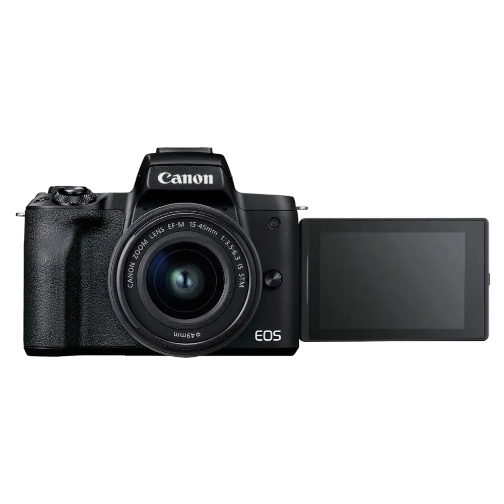 Aparat Foto Mirrorless Canon EOS M50 Mark II + EF-M 15-45 IS + EF-M 55-200 IS, Negru