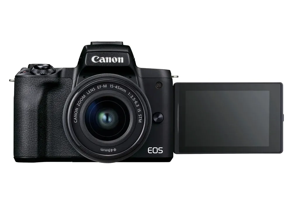 Aparat Foto Mirrorless Canon EOS M50 Mark II + EF-M 15-45 IS + EF-M 55-200 IS, Negru