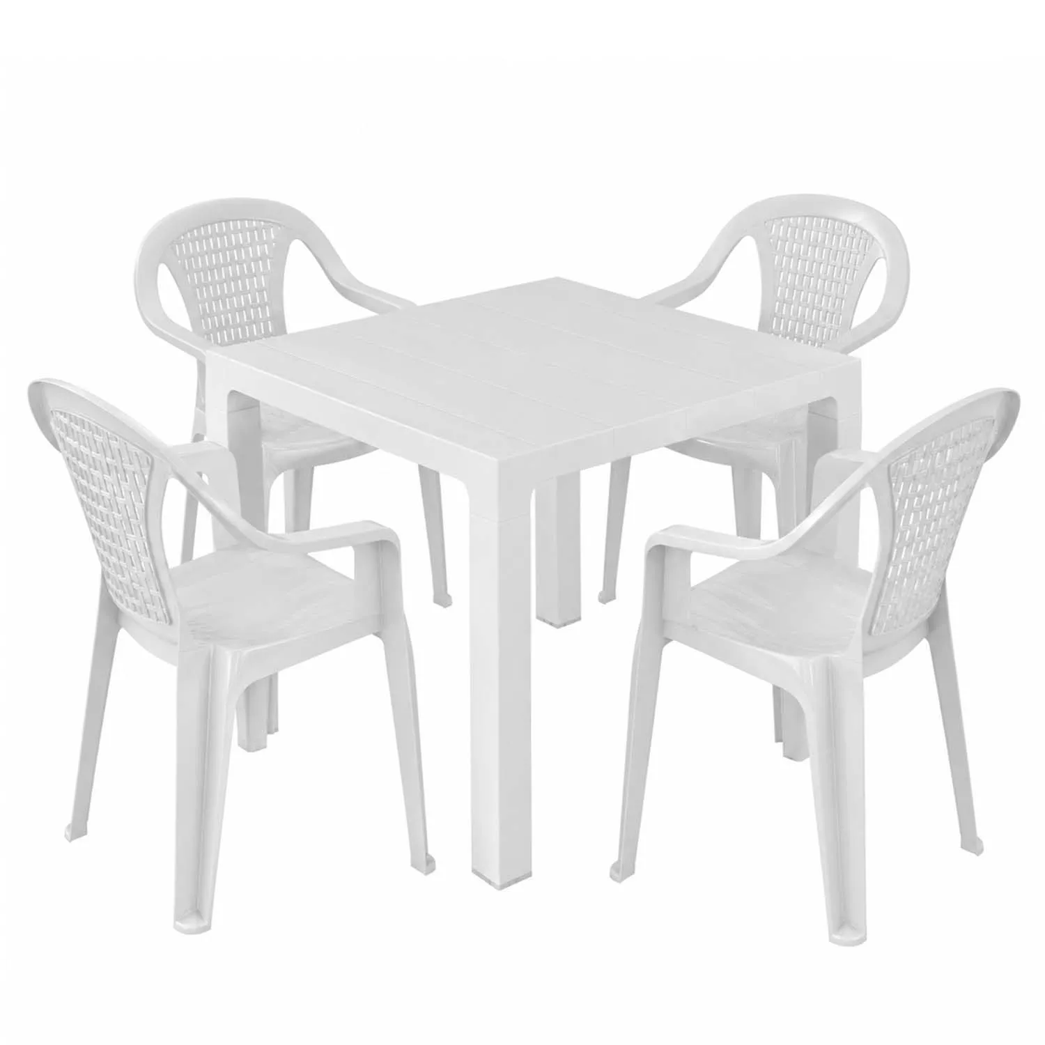 TikTok Masa plastic Orfeo 80 Sanja (Alb) + 4 scaune Valelrija alb 7005A