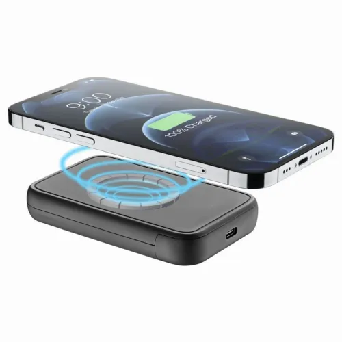 Acumulator extern Cellularline MAG 5000 Wireless, 5000mAh, Negru