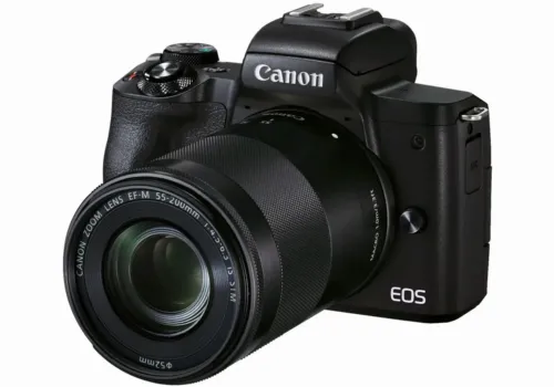 Aparat Foto Mirrorless Canon EOS M50 Mark II + EF-M 15-45 IS + EF-M 55-200 IS, Negru
