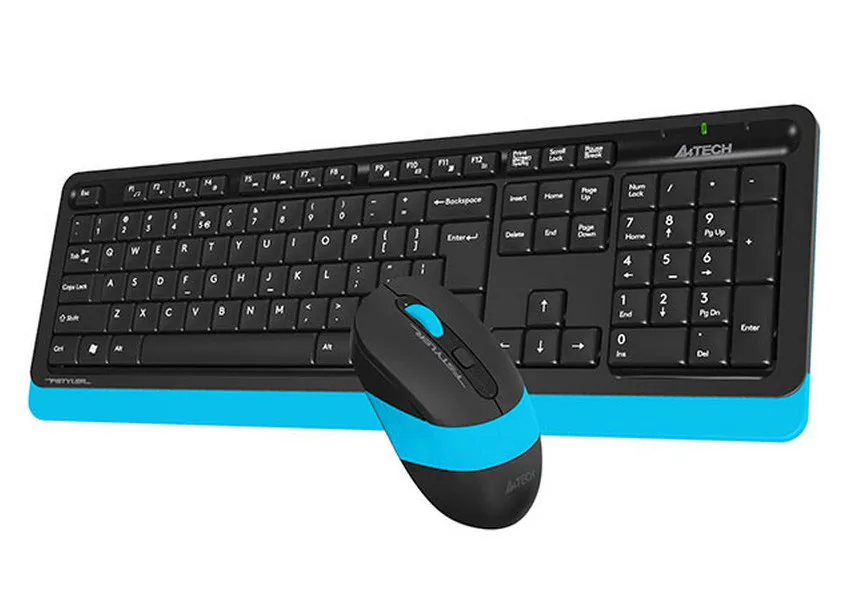 Set Tastatură + Mouse A4Tech FG1010, Fără fir, Negru/Albastru