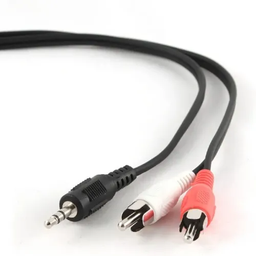 Аудиокабель Cablexpert CCA-458-2.5M, 3.5mm 3-pin (M) - 2x RCA (M), 2,5м, Чёрный