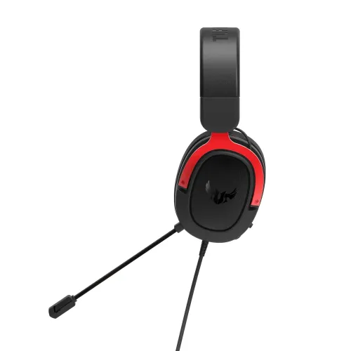 Căști gaming ASUS TUF Gaming H3, Cu fir, Negru/Roșu