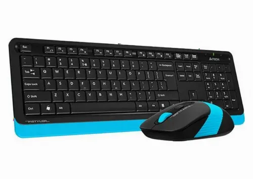 Set Tastatură + Mouse A4Tech FG1010, Fără fir, Negru/Albastru