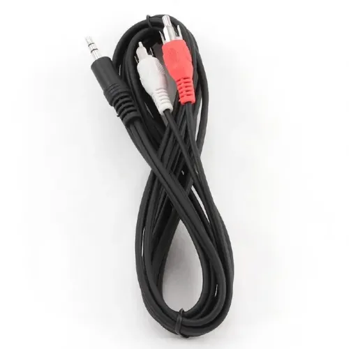 Аудиокабель Cablexpert CCA-458-2.5M, 3.5mm 3-pin (M) - 2x RCA (M), 2,5м, Чёрный