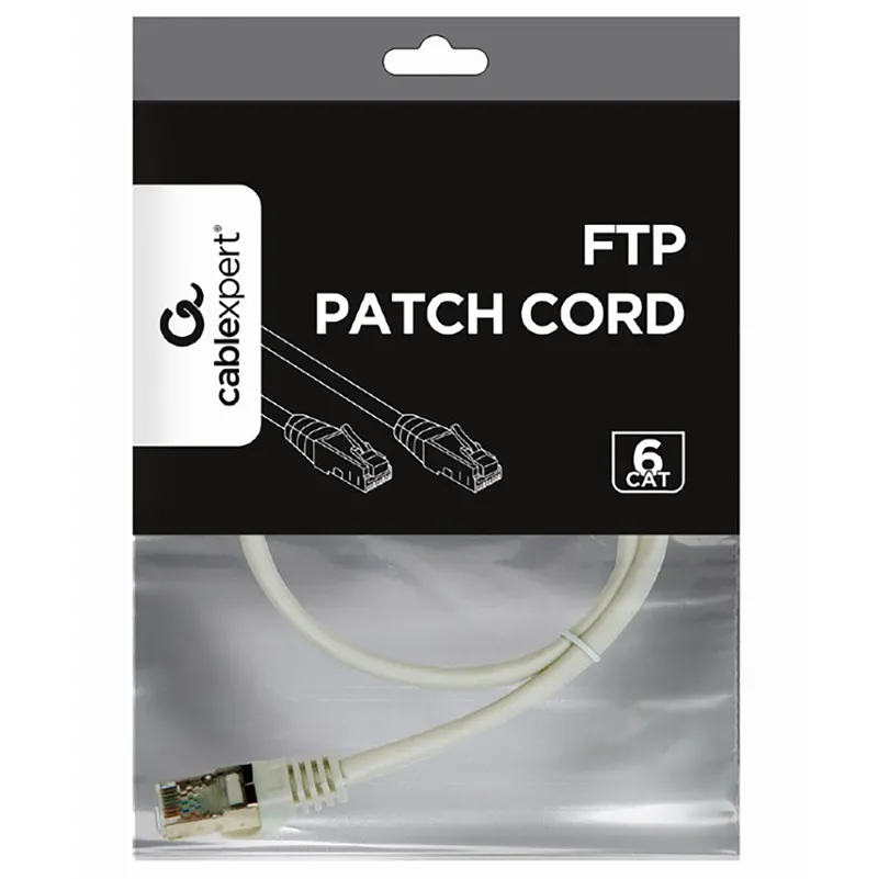 Патч-корд Cablexpert PP6-0.5M, Cat6 FTP , 0,5м, Серый