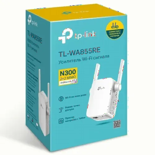 Amplificator de semnal Wi‑Fi TP-LINK TL-WA855RE, 300 Mbps, Alb
