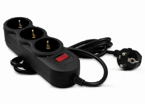 Сетевой фильтр SVEN SF-03L, 3 Розеток, 5м, Чёрный