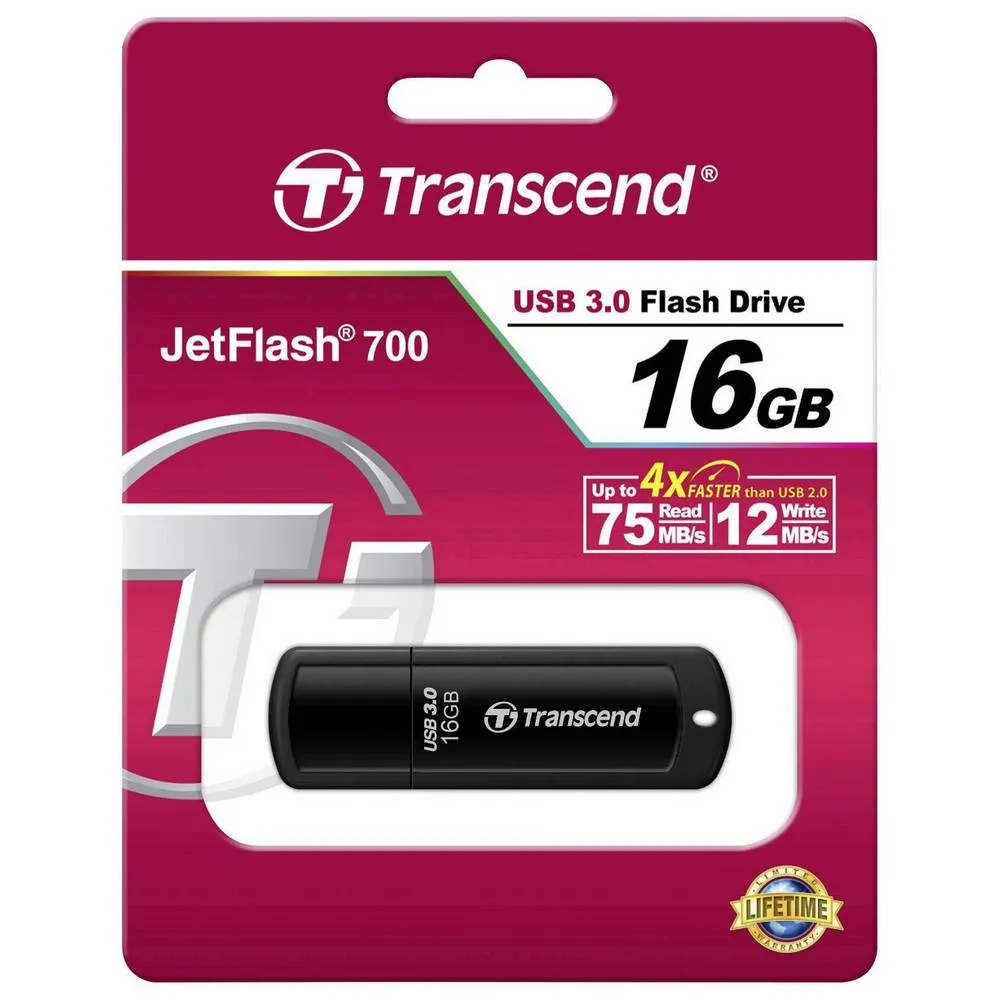 Memorie USB Transcend JetFlash 700, 16GB, Negru