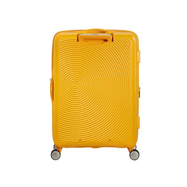 Valiza American Turister SOUNDBOX pe 4 roti 67/24 TSA EXP galben auriu