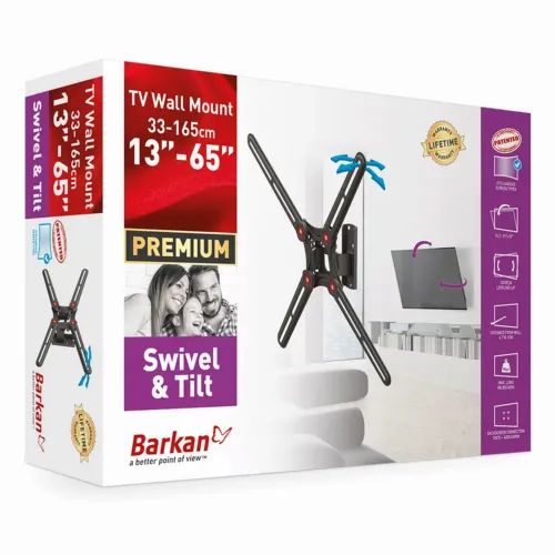 Suport TV de perete BARKAN BM320, Negru