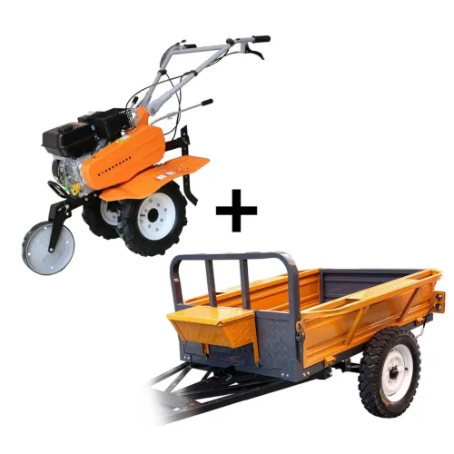 SET Motocultor TECHNOWORKER HB 700 N + freza (VOR57410) + remorca RK700