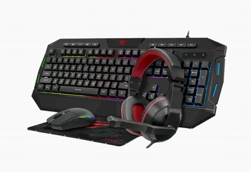 Set Tastatură + Mouse + Mouse Pad + Căști Havit KB501CM, Cu fir, Negru