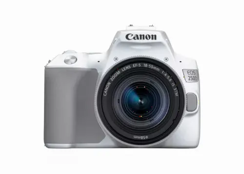 Aparat foto DSLR Canon EOS 250D + EF-S 18-55 IS, Alb