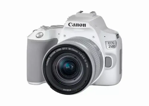 Aparat foto DSLR Canon EOS 250D + EF-S 18-55 IS, Alb