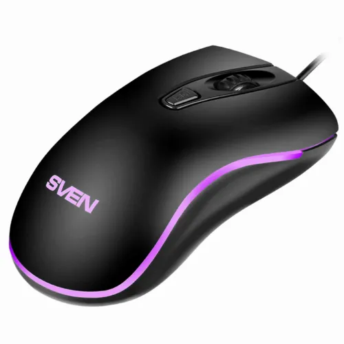 Mouse SVEN RX-530S Silent, Optical, 800-3200 dpi, 6 buttons, Ambidextrous, Black