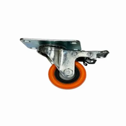 Roata pivotanta TECHNOWORKER portocalie 2.5 inch cu frana