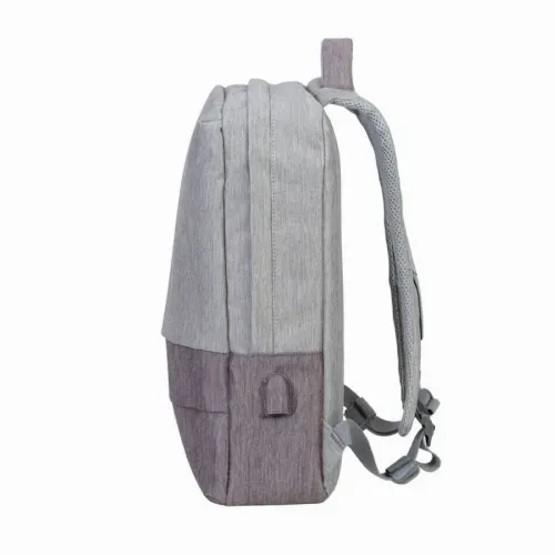 Rucsac pentru Laptop RivaCase Prater, 15.6", Poliester, Gri/Moca